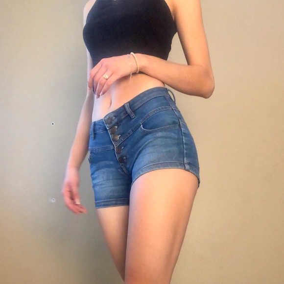 High Rise Jean Shorts - Picture 1 of 2